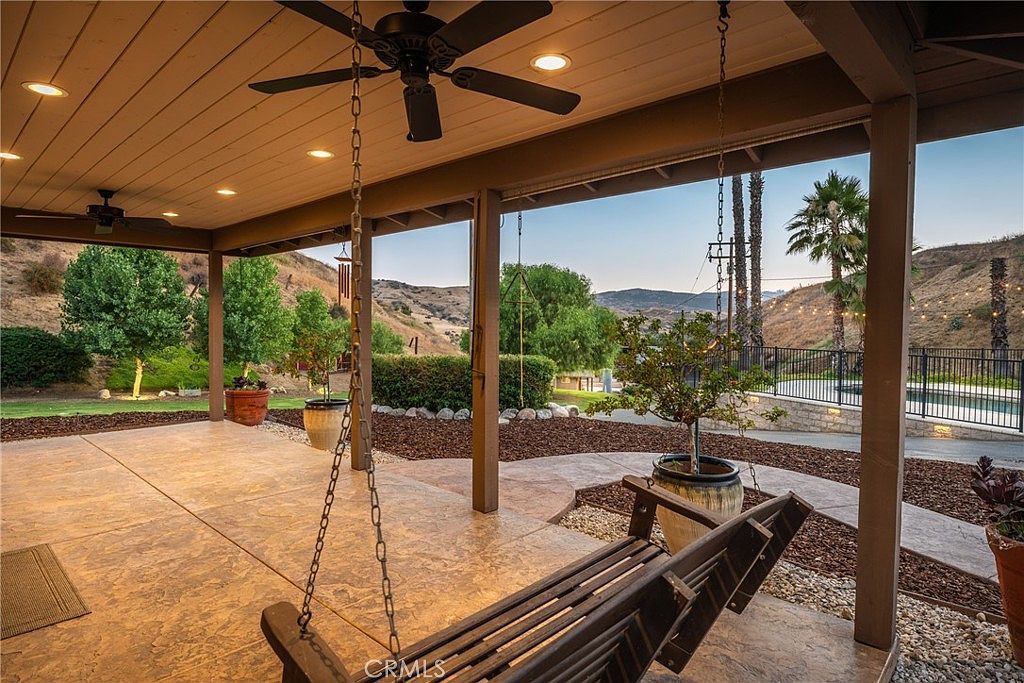 Panoramic daylight view of the Live Oak Canyon property and surrounding hills